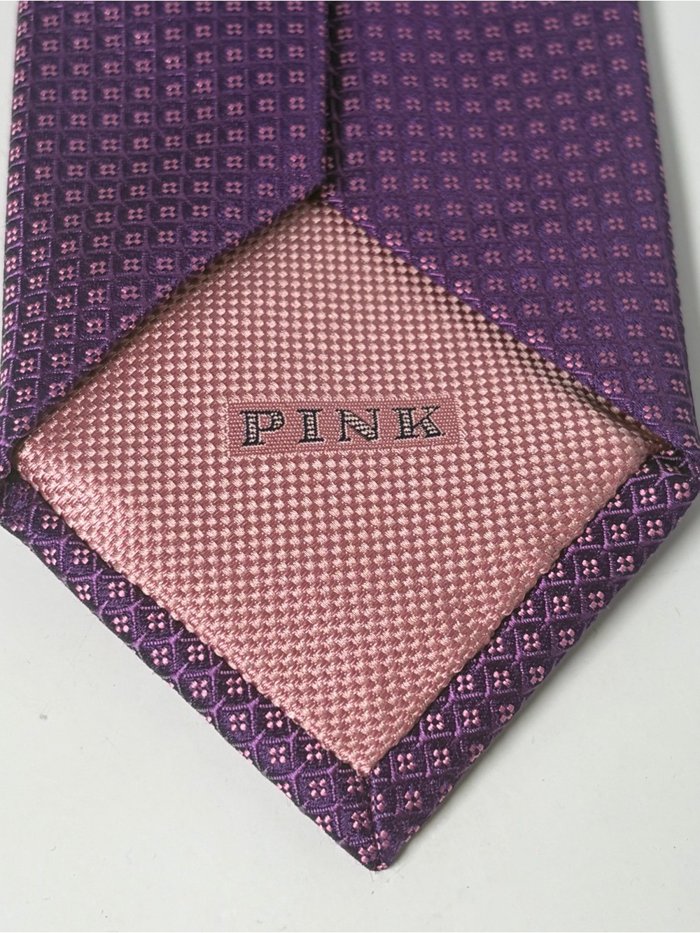 PINK Thomas Pink Men’s Silk Necktie Purple & Pink Formal Office Dressy Gala - Picture 3 of 6